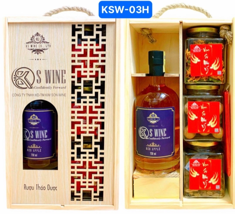 hop qua go ruou tao do ksw 03h chai vodka lon 750ml