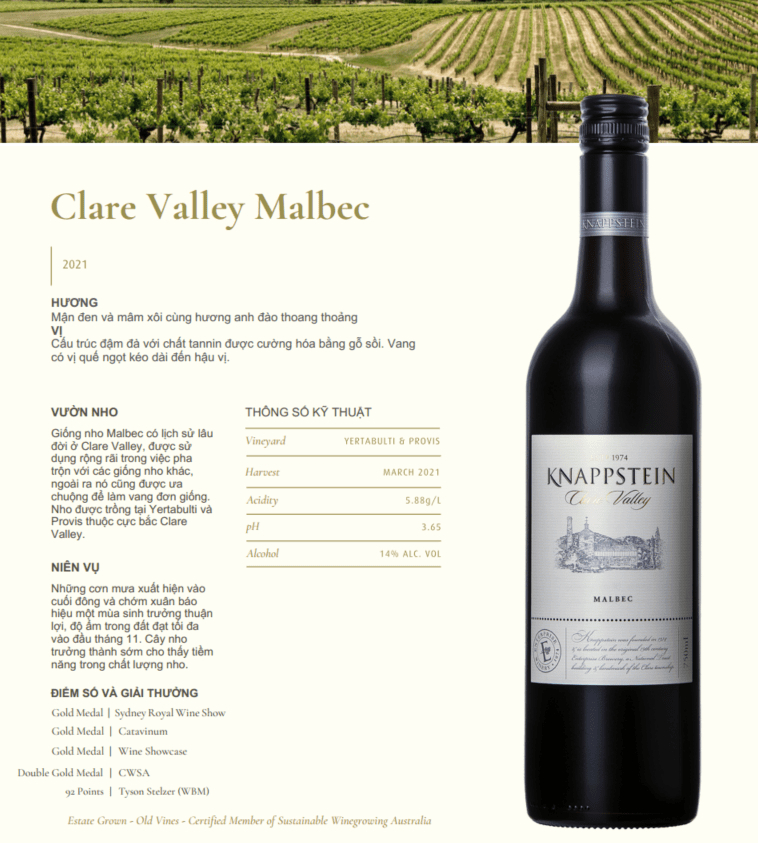 knappstein clare valley malbec 2021