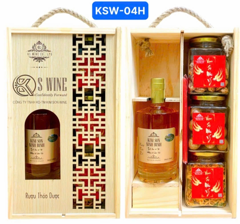 hop qua go ruou tao do ksw 04h chai vodka vai ngang 500ml