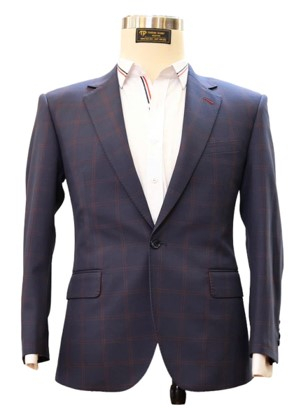 bo vest nam mau xanh navy caro co danton 1 nut size m