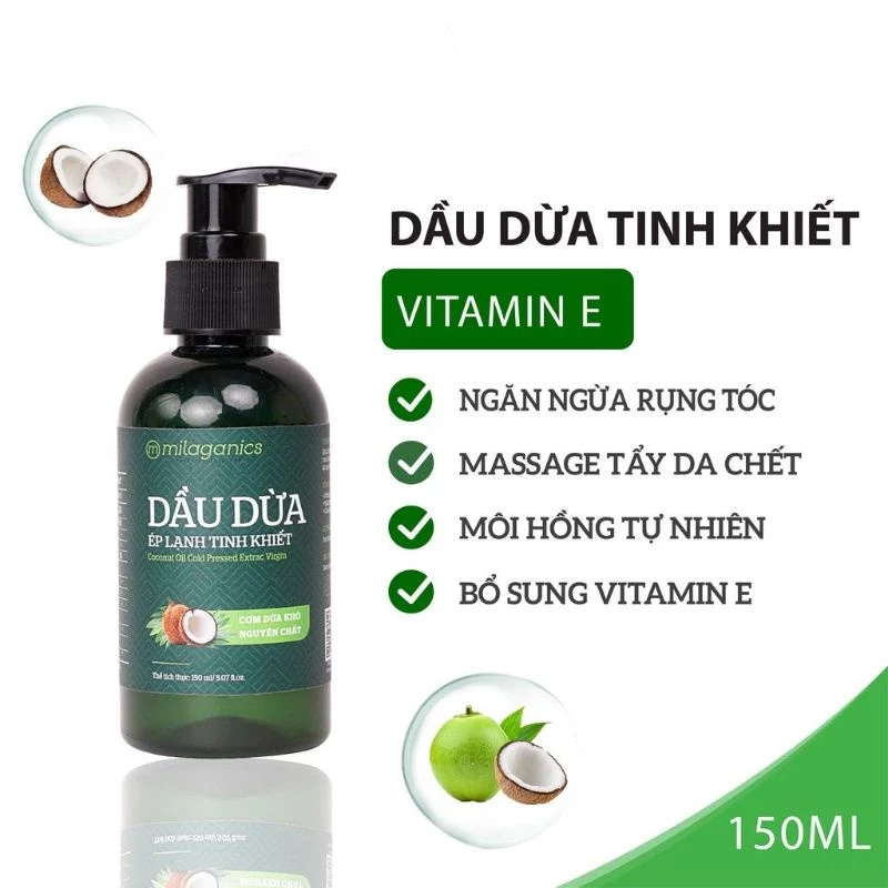 dau dua ep lanh milaganics chai 150ml
