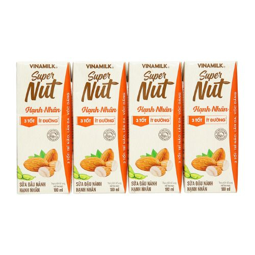 loc 4 hop sua dau nanh hanh nhan vinamilk super nut 180ml