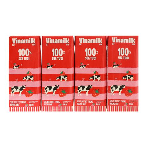 loc 4 hop sua tuoi tiet trung huong dau vinamilk 100  sua tuoi 180ml