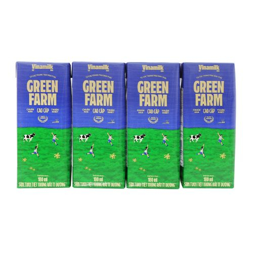 loc 4 hop sua tuoi tiet trung rat it duong vinamilk green farm 180ml