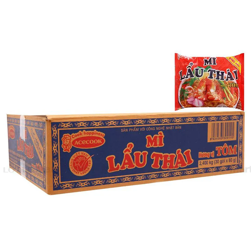 mi lau thai huong vi tom acecook thung 30 goi x 80g