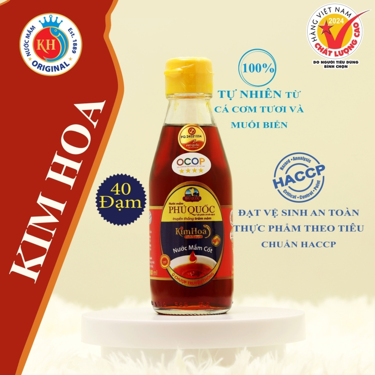 nuoc mam phu quoc kim hoa 40 do dam   chai 180ml