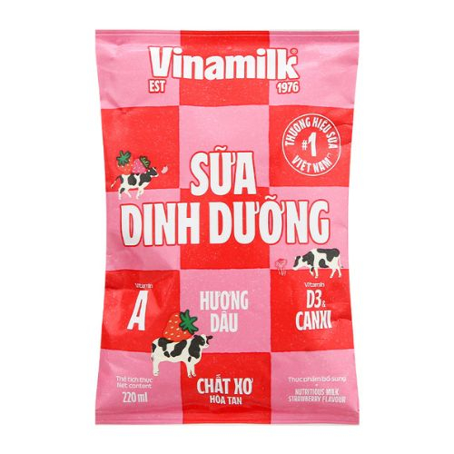 sua dinh duong huong dau vinamilk bich 220ml