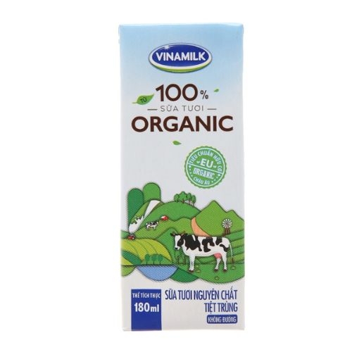 sua tuoi tiet trung nguyen chat organic vinamilk  180ml x 4 hop